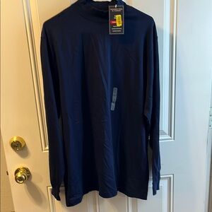 Blue Long Sleeve Tee Casual Knit